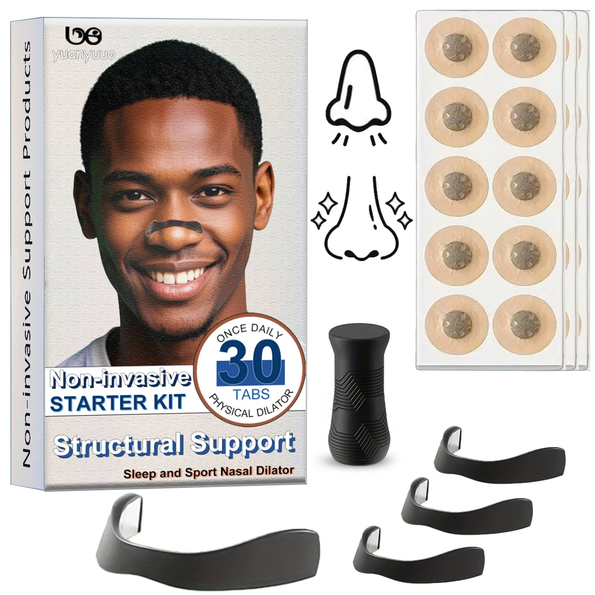 Barra magnética para ejercicios de nariz |   Diseño de agarre antisudor |   Apoyo físico |   Accesorios para ejercicio/uso diario. Uso de ejercicio/sueño.
