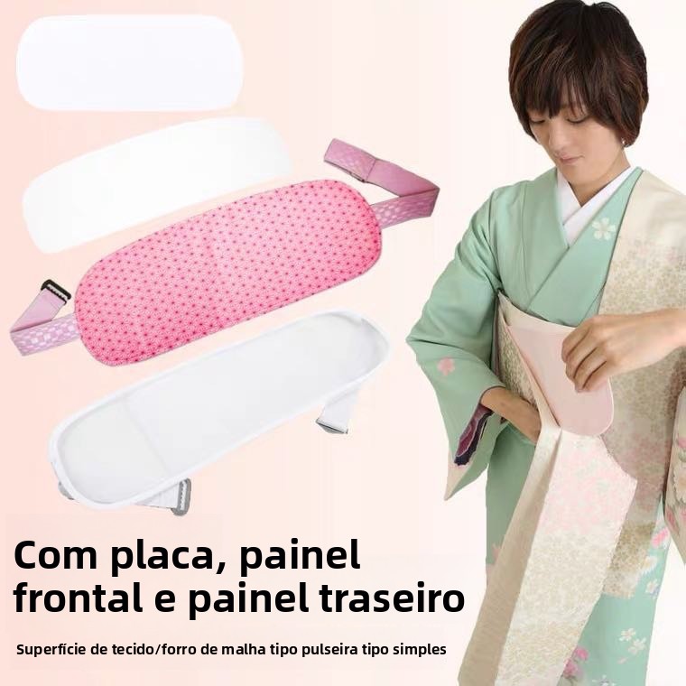 Conjunto de Kimono Japonês com Cinto Obi de Três Fivelas e Acórios Tradicionais de Aodão