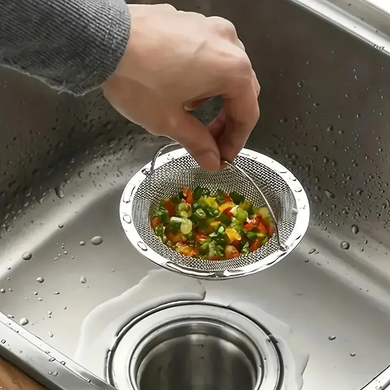 1pc 주방 싱크 스트레이너(핸들 포함), RV 주방 싱크대, 싱크대 폐기물 스트레이너, 스테인레스 스틸 싱크대 식기 세척기 호퍼, 레스토랑 Sin