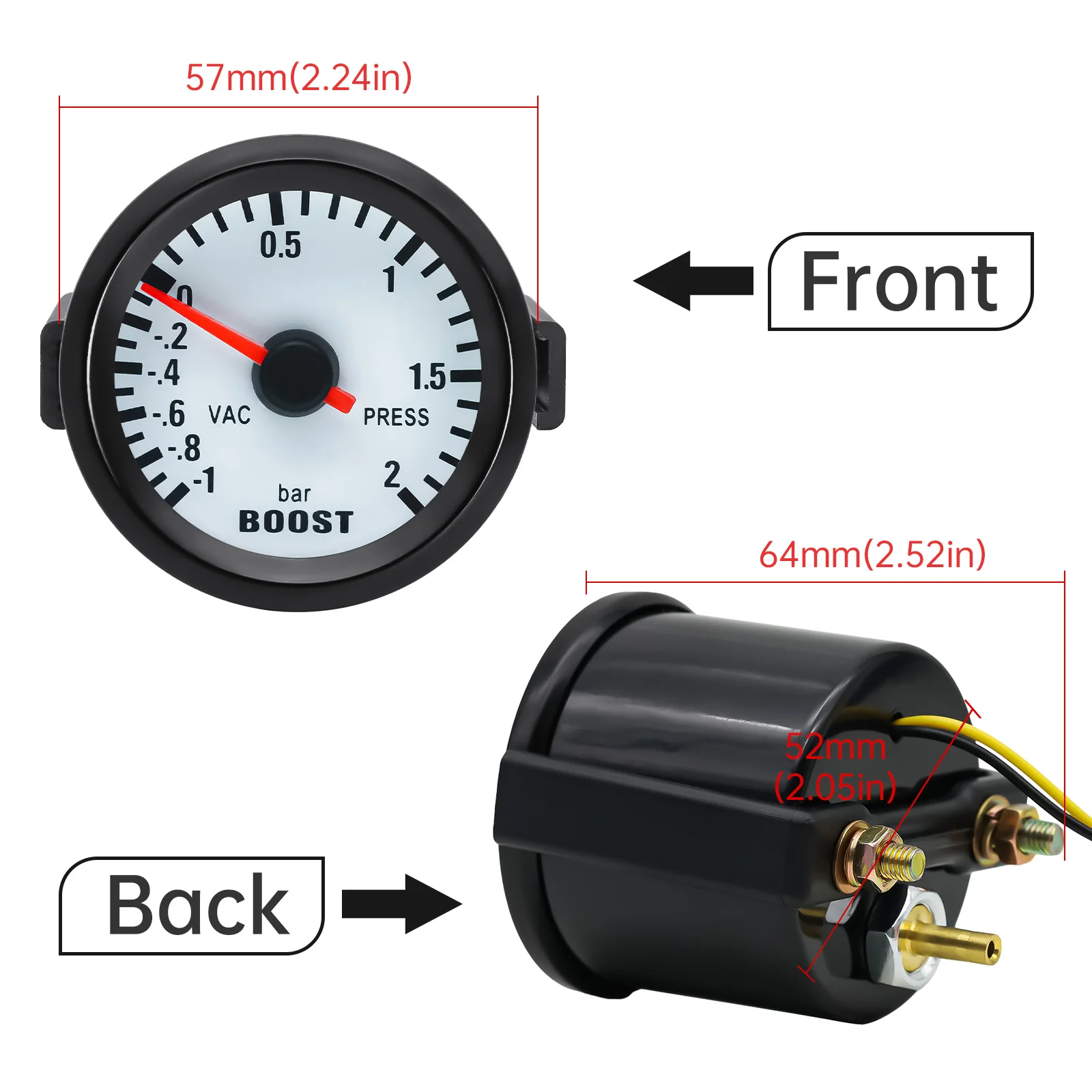 Ad universal 52mm barra azul led luz pressão turbo boost medidor com sensor 、 suporte 12v boost sensor acessórios do carro