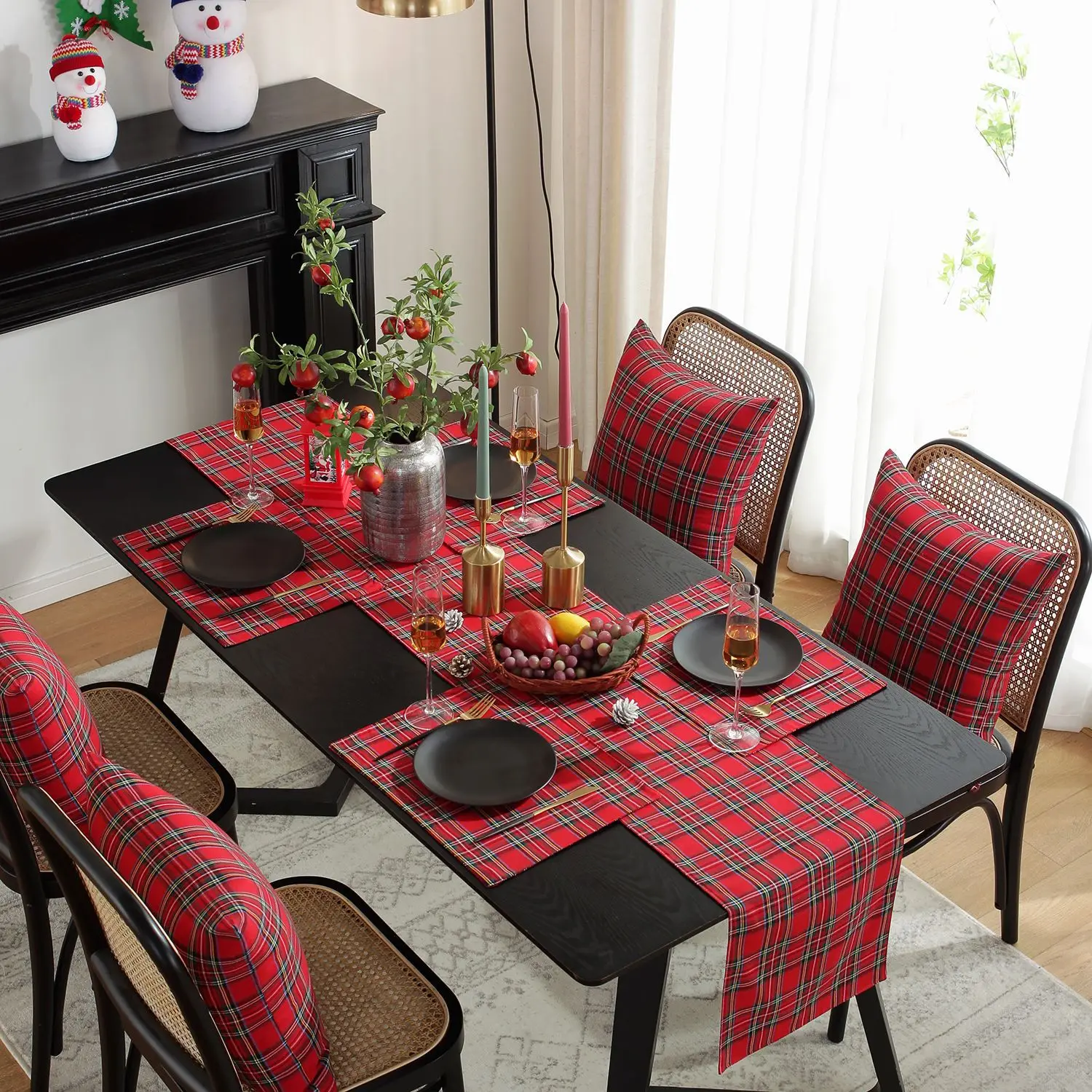 Christmas Table Runner Scottish Tartan Plaid Home Dinning Table Decoration Tablecloth For Festival Christmas Party Table Cover