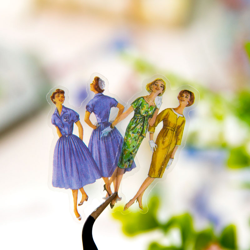 MR.กระดาษ 400 ชิ้น/กล่องโมเดิร์นสาวสติกเกอร์วินเทจ Rich รูปแบบสัตว์เลี้ยงคู่มือ DIY วัสดุตกแต่งเกาหลีเครื่องเขียน