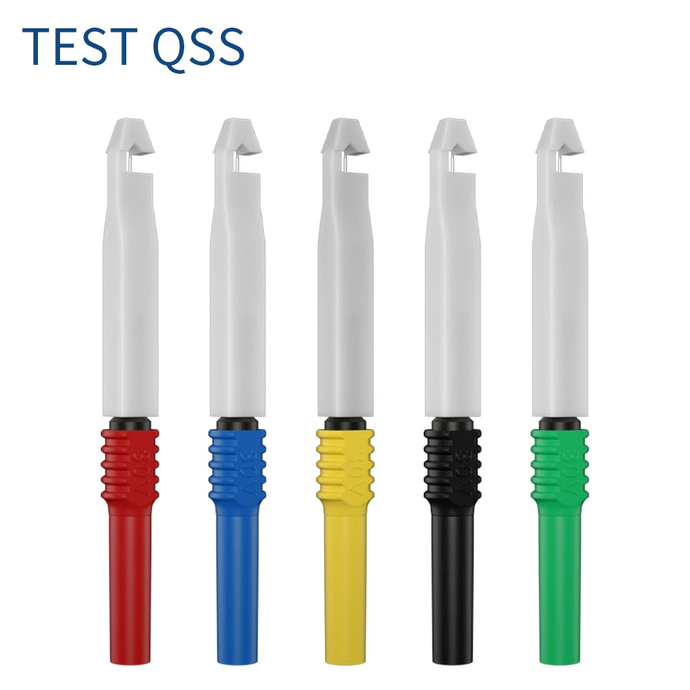 Kit de cables de prueba para multímetro QSS, conector Banana de 4MM a pinza de cocodrilo, cable de prueba con sonda de prueba, Kit de sondas traseras, pinza de cocodrilo Q.T8008