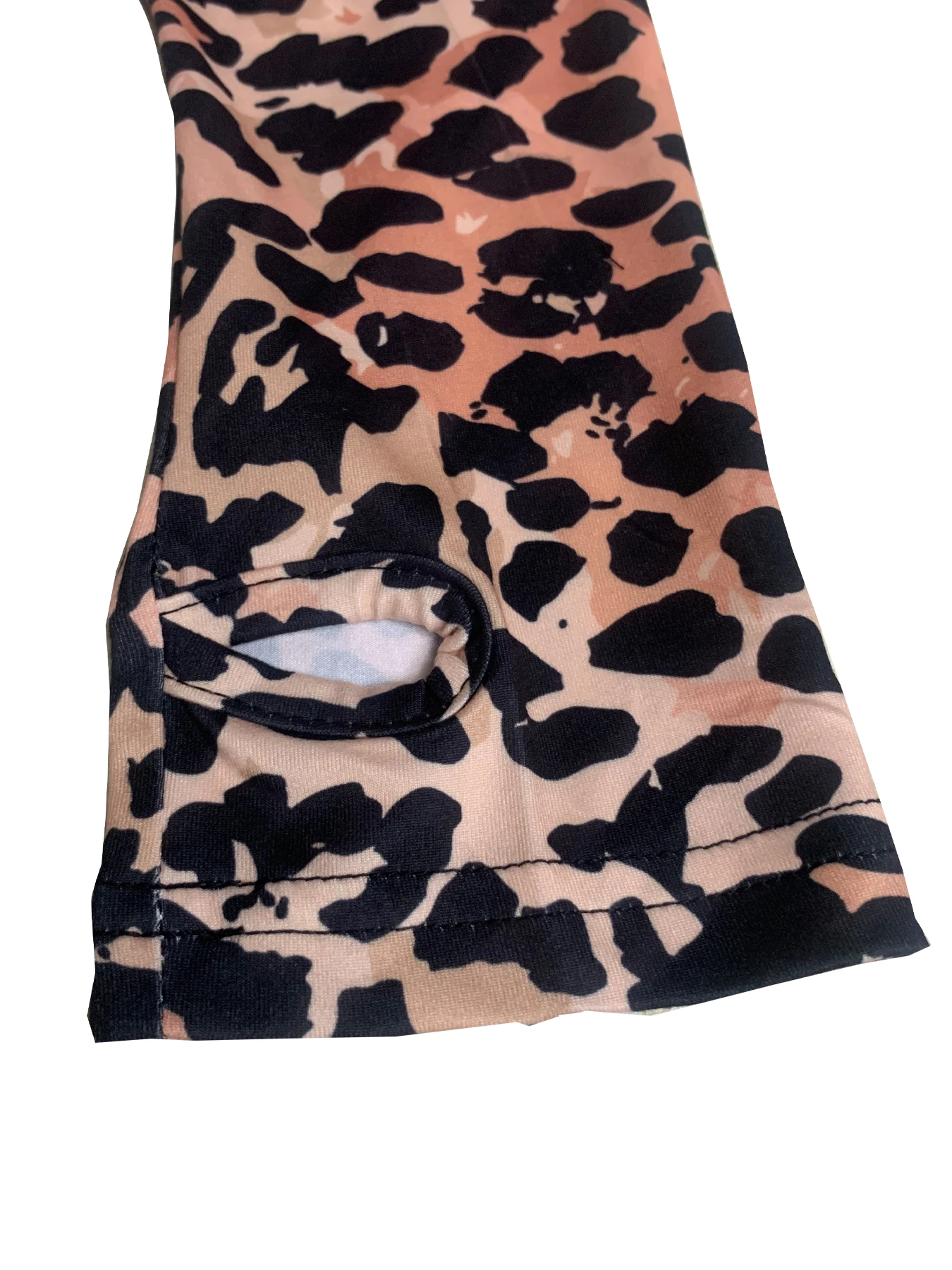 Modieuze sexy jumpsuit met V-hals en lange mouwen met luipaardprint en ritssluiting