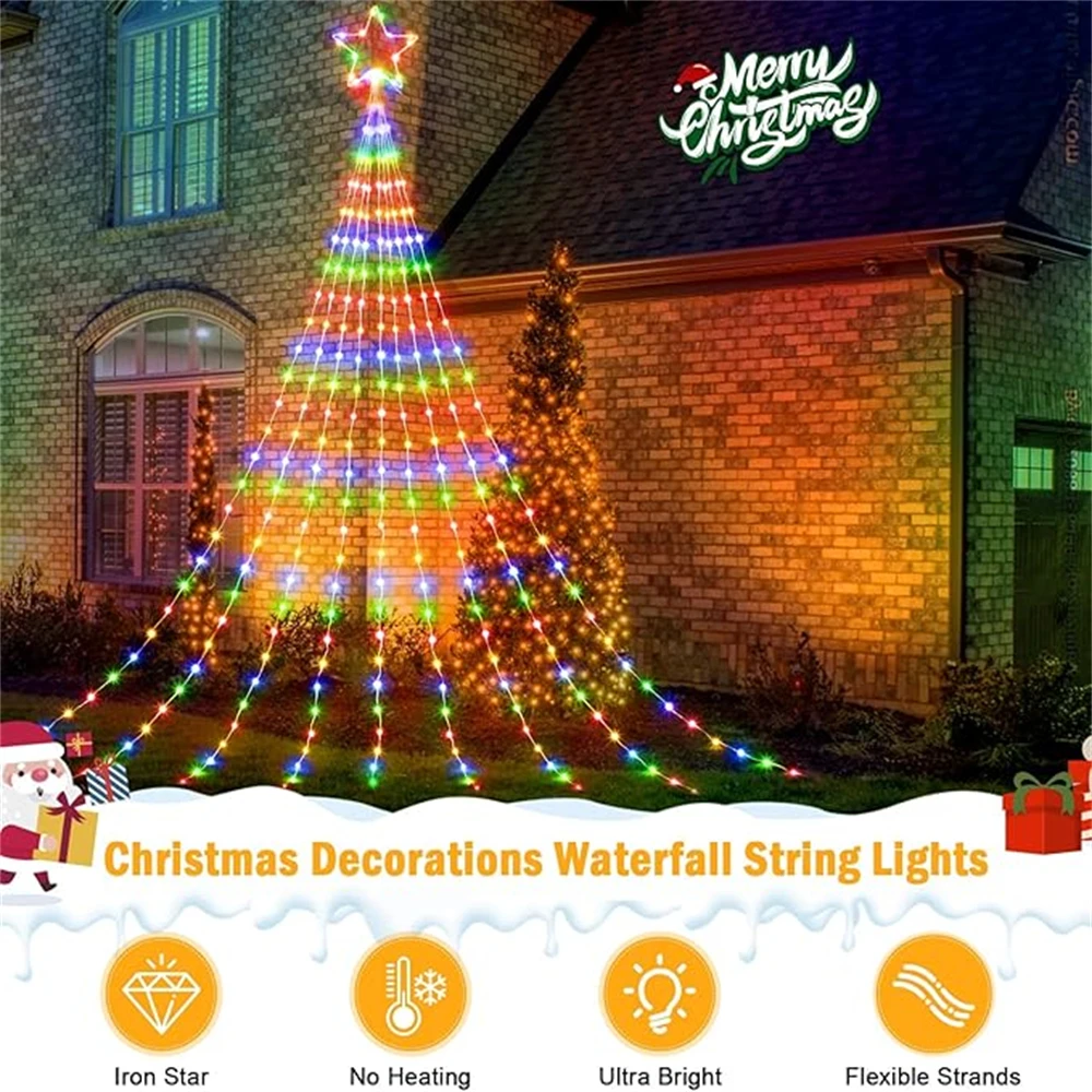 Luci natalizie USB 2/3M 8 modalità Luci a stringa impermeabili a LED per interni ed esterni Illuminazione natalizia per feste di nozze