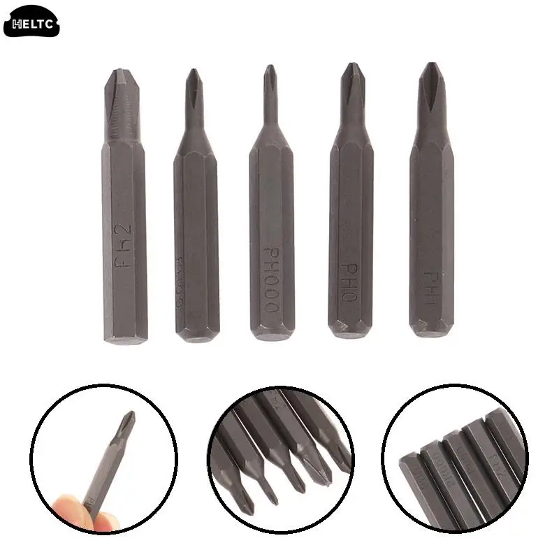 Juego de destornilladores profesionales de acero, 5 piezas, H4 x 28mm, PH0000, PH000, PH00, PH0, PH1, PH2, vástago hexagonal de 4mm