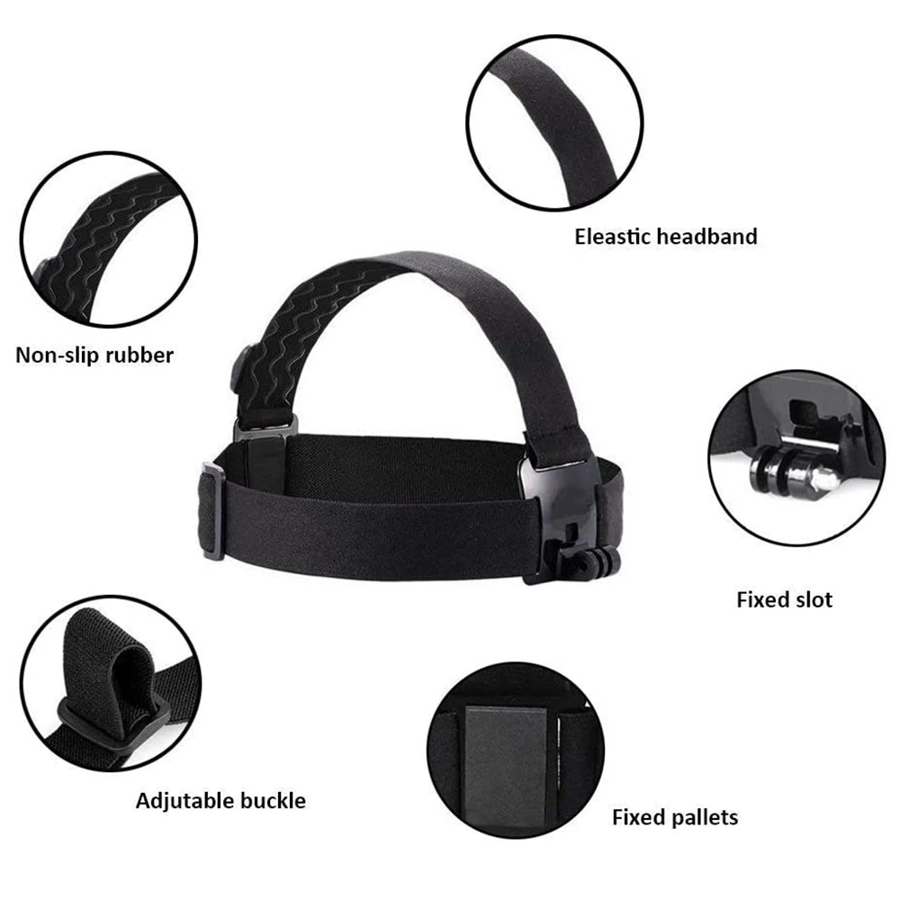 Head Strap Mount Headband Adjustable Belt For GoPro Hero 13 12 11 10 9 8 7 Insta360 DJI Osmo Action 5 4 3 2 Camera Accessories