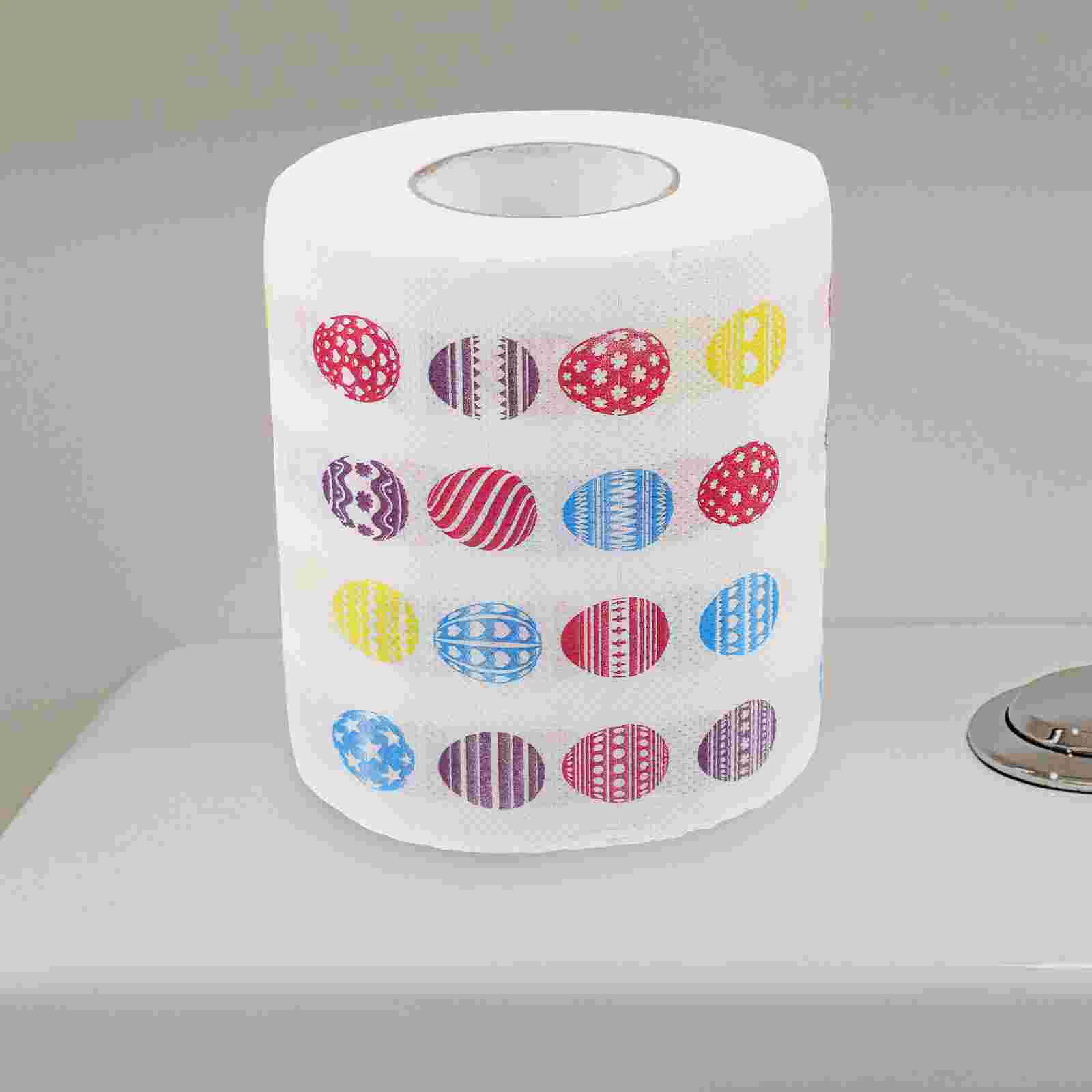 2 Rolls Novelty Prank Tissue Easter Egg Paper Toilet Decor Decorative Travel Toilets