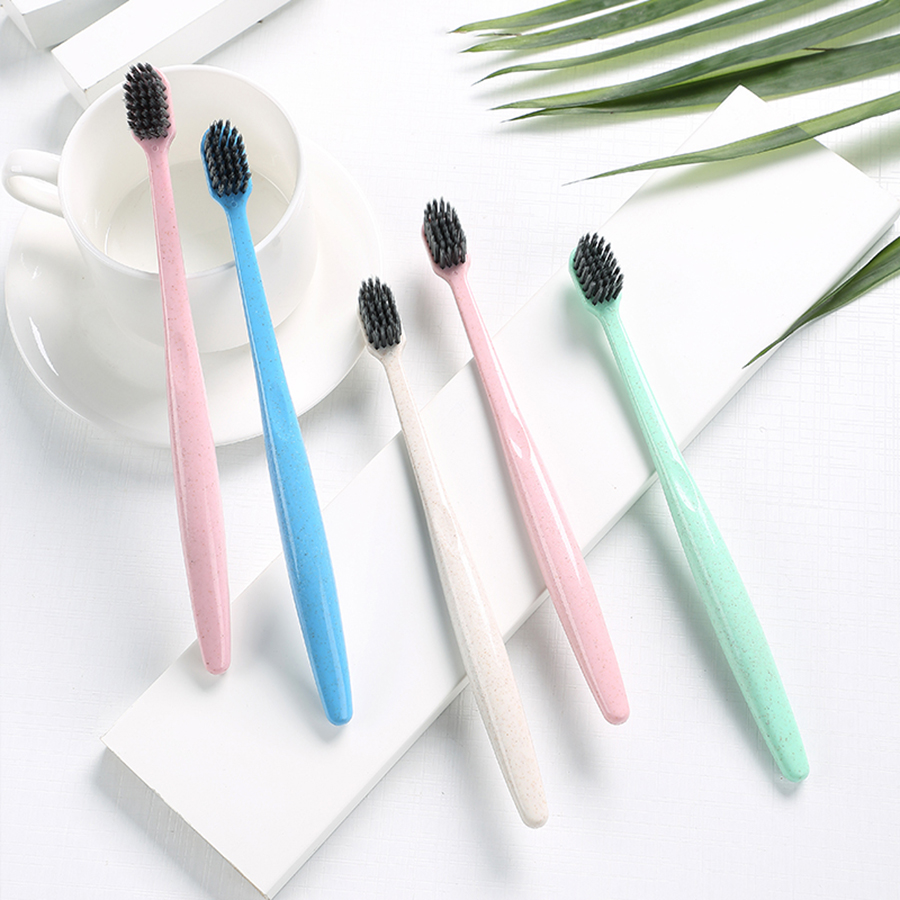 Environmentally friendly biodegradable toothbrush 10PCS soft bristled toothbrush adult toothbrush home packaging