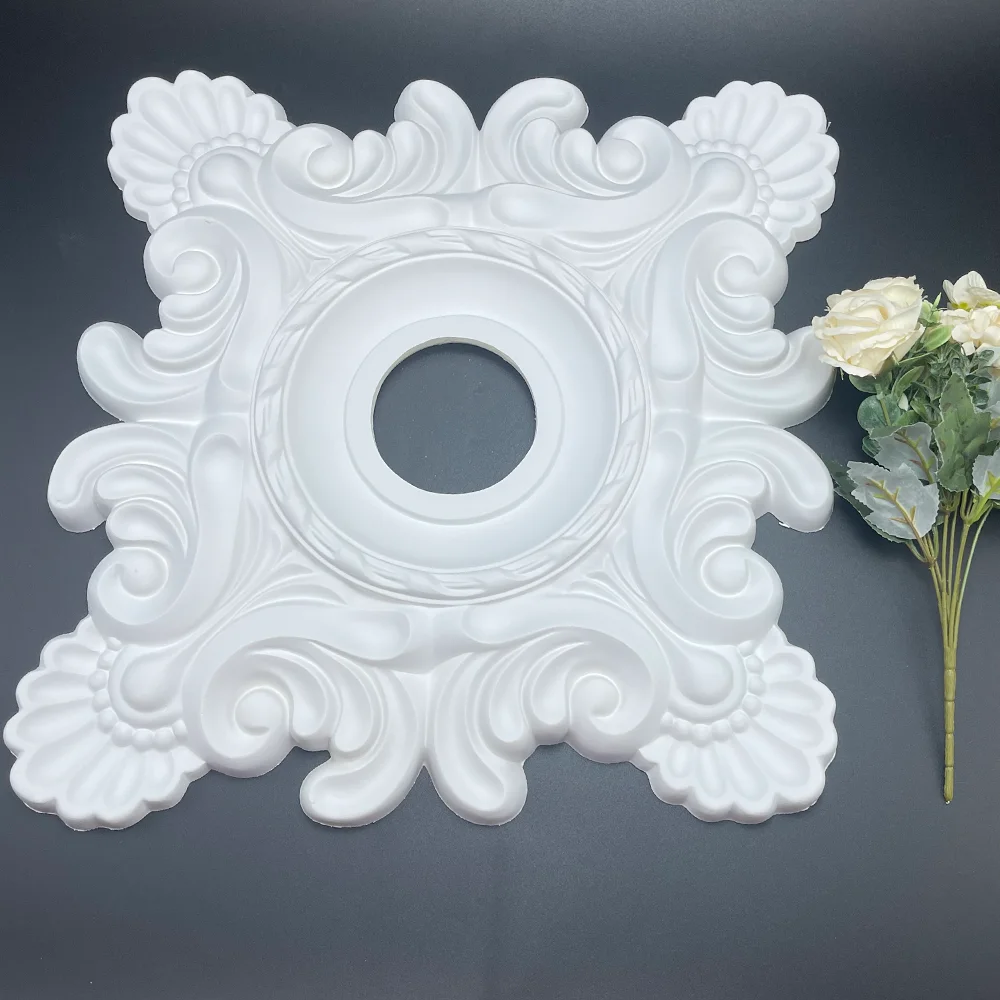 Lamp plate PU lines imitating plaster polyurethane foam material European large lamp base decoration American ceiling round plat