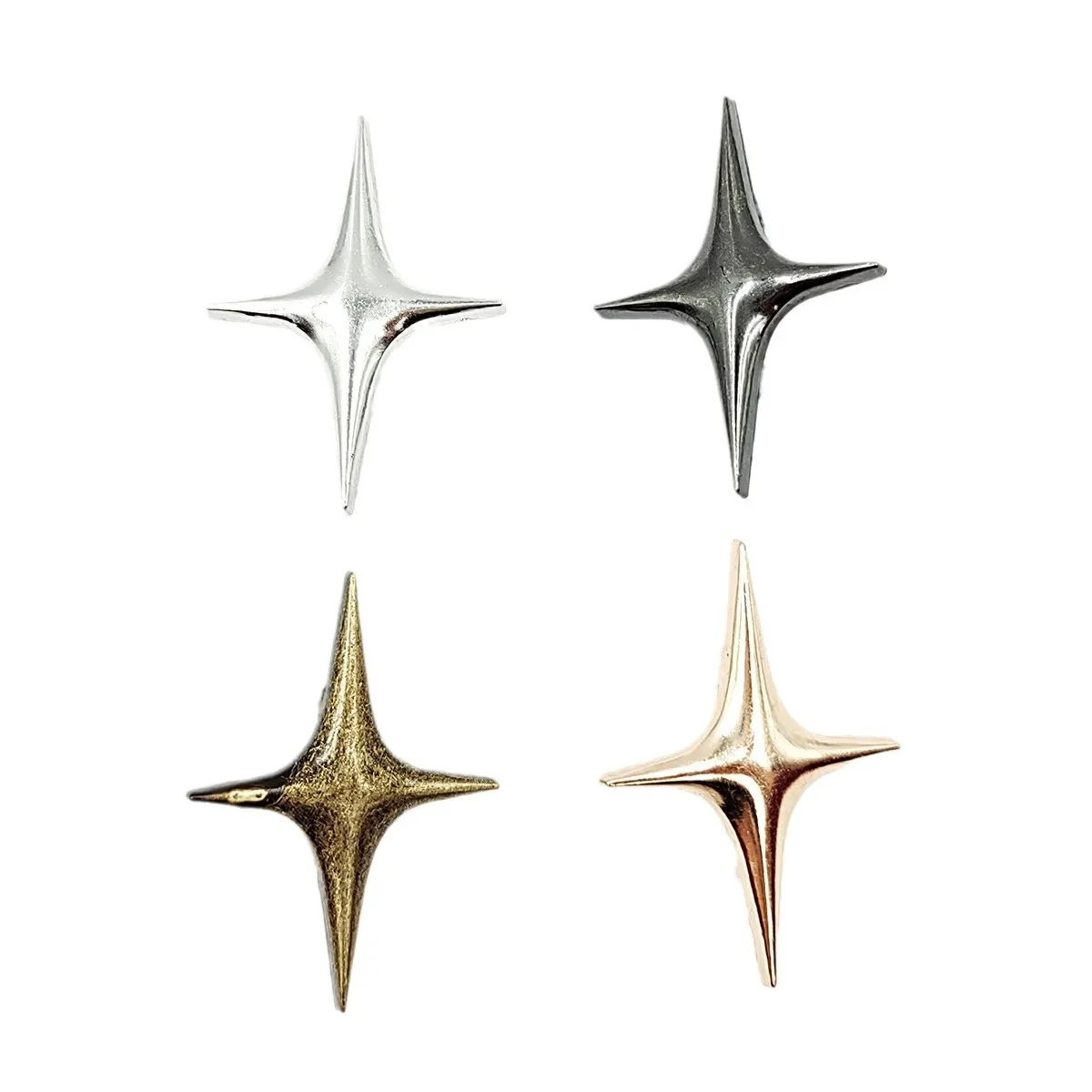 Universal ตกแต่งทองแดง Four Pointed Star เข็มกลัดเคลือบส่วนบุคคลกระเป๋าเสื้อผ้าหมวก Badge โลหะผู้ชาย Pin ของขวัญขายส่ง