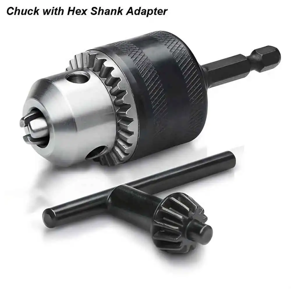 1,5–13 mm Bohrfutter, 1/2–20 UNF-Montage, Schlagschrauber-Bits, Spannfutter-Konvertierung, Sechskantschaft/SDS-Plus-Sockel, quadratischer Adapter mit Spannfutterschlüssel