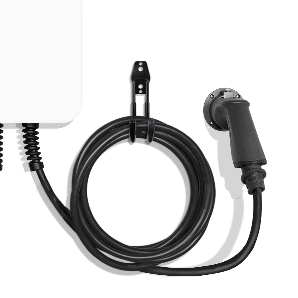 Funda y gancho para soporte de Cable de cargador EV, colgador de Cable de carga EVSE, protección adicional, Wallbox principal