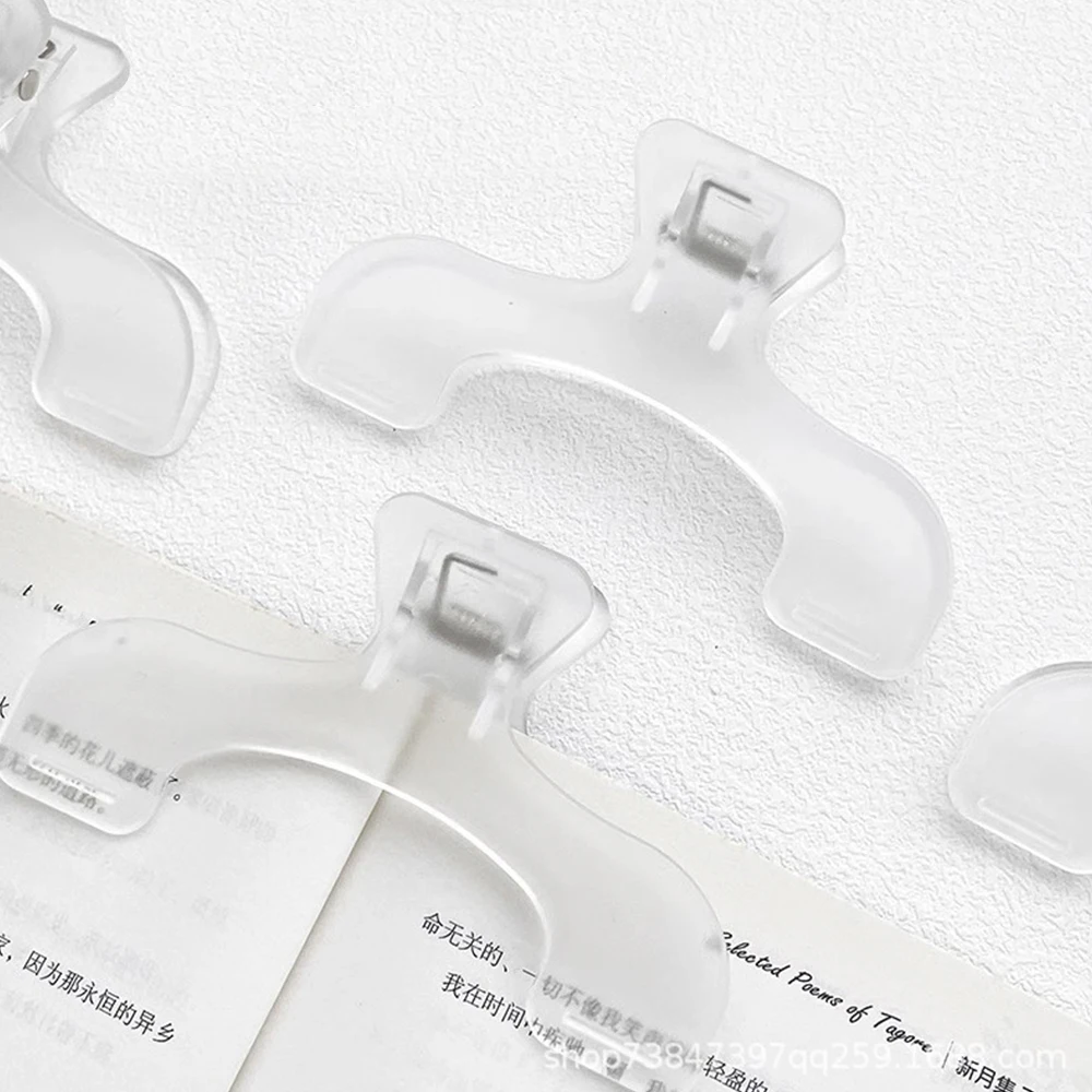 1PC Transparent Plastic Book Holder,Reading Aid,12cm Fixed Bookshelf,Creative Note Holder,Practical Stationery