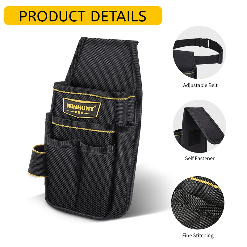 WINHUNT Tool Pouch Tool Belt Pouches with Belt Clip Utility Mini Tool Organizer Pouch for Electrician,Carpenter,Construction