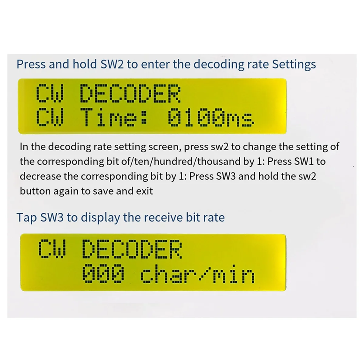 Upgrade-069b cw Morsecode-Decoder Trainer Teile elektronische DIY-Leiterplatte Schweiß übungs kit