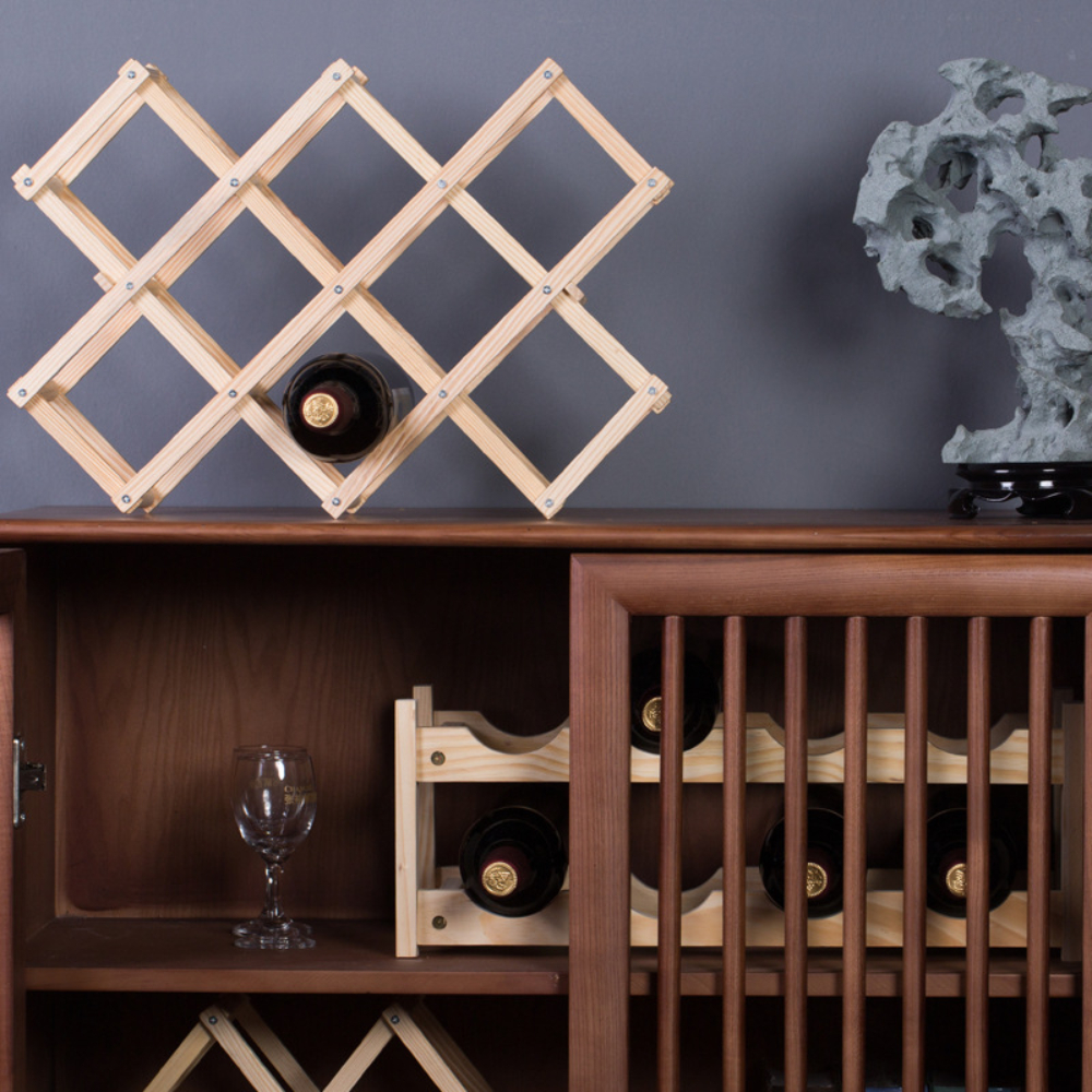 Weinregal aus Holz, Bar-Aufbewahrungsregal, Schrank, faltbar, Rotweinflaschen-Präsentationsregale, tragbar, zusammengebaut, zusammenklappbar, Weinhalter