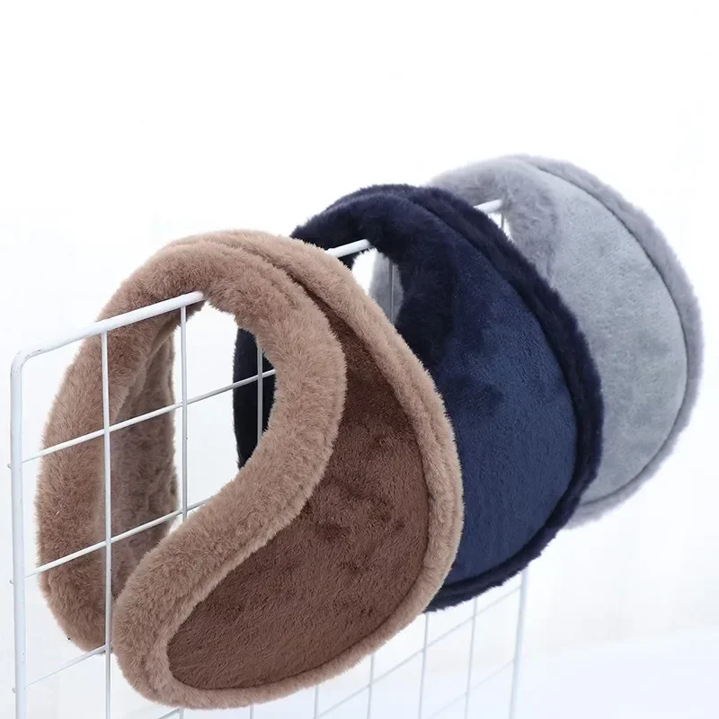 Orejeras gruesas de felpa suave para hombre y mujer, orejeras peludas a prueba de frío para invierno, orejeras de Color sólido, protección para exteriores