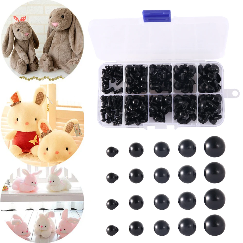 150 個 DIY 人形安全目 6-12 ミリメートル黒プラスチック工芸品の目クマのおもちゃ子供 DIY クラフトぬいぐるみ人形アクセサリー