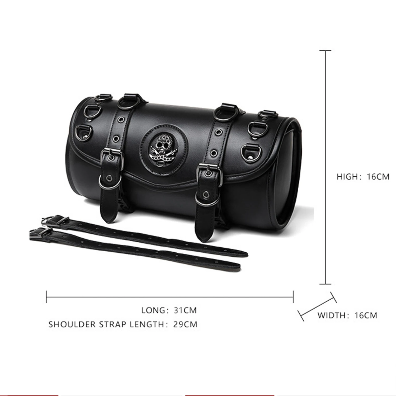 Motorcycle Saddlebag Leather Too PouchesStorage Suitable for Front Fork&Handlebar, RoadTrip Essential, Daily Commute