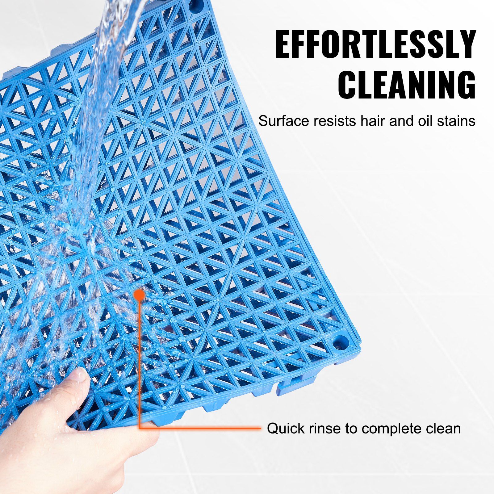 Interlocking Tile 50PCS Blue, Drainage Tiles 12" x 12" Splicing, Soft PVC Interlocking Drainage Floor Tiles, Non-Slip Drainage H