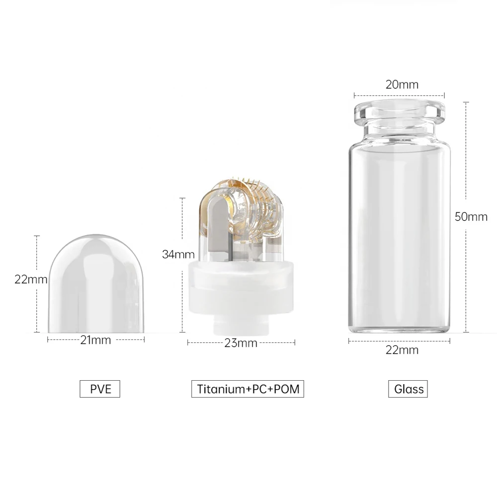 1 STKS 64 naalden Microneedle met 10 ml Fles Schoonheid Huid Reparatie Microneedling Tool