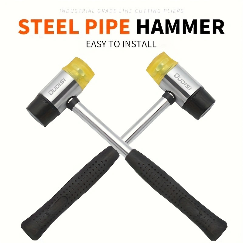 Martillo de goma de 1 pieza, equipado con medidor de mandril de anillo de madera para reparación y ajuste, martillo de instalación de goma, hamac de percusión