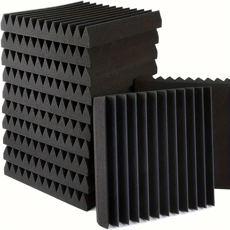 Painel de isolamento acústico 3d, 6 peças, sulco triangular, parede, espuma absorvente de som para estúdio, sala de jogos, estúdio de gravação, acessório doméstico