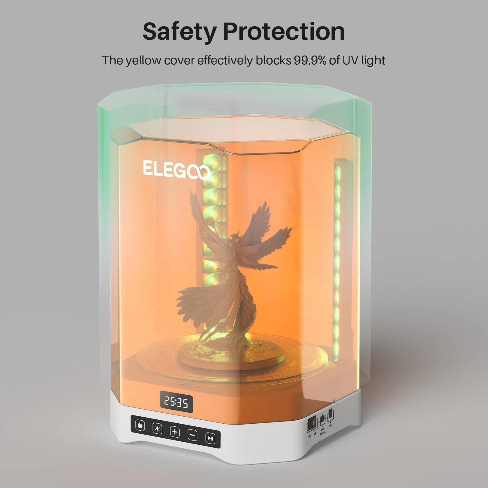 ELEGOO MERCURY PLUS V3.0 Máquina de lavar e cura 2 em 1 com maior capacidade compatível com a maioria das impressoras 3D LCD/DLP/SLA
