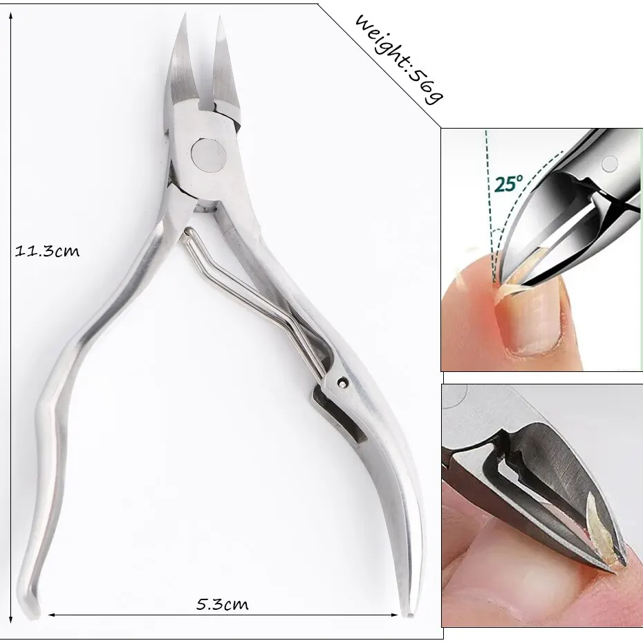 เล็บกรรไกร Cuticle Clipper เล็บ Nippers Dead Skin Remover สแตนเลสสตีล Pedicure เครื่องมือ Trimmers Eagle Beak Plier