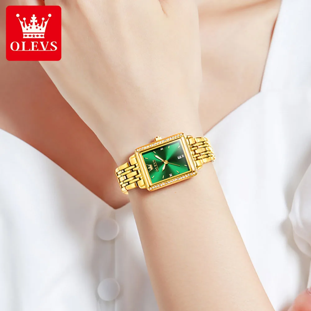 OLEVS 9995 Elegant ควอตซ์สุภาพสตรีนาฬิกาข้อมือ Auto Date แบรนด์เดิมนาฬิกาผู้หญิงหรูหรานาฬิกากันน้ํา 2025