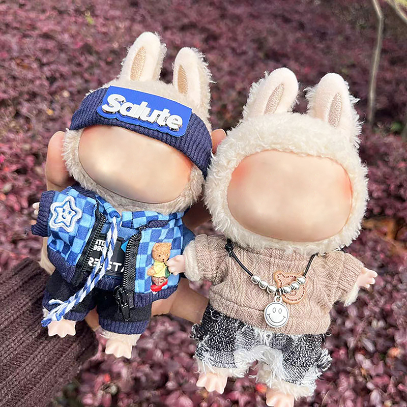 かわいいミニぬいぐるみの服衣装のみの衣類アクセサリー 17 センチメートル Labubu 人形セーターパーカー服 DIY キッズギフト