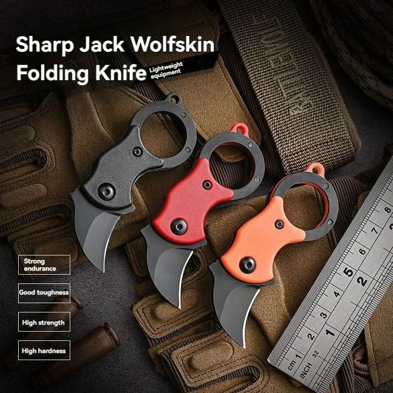 Nuevo Mini llavero cuchillo de bolsillo de acero inoxidable Camping pequeño Mini cuchillo portátil pelador hoja fija herramienta EDC múltiple con cadena