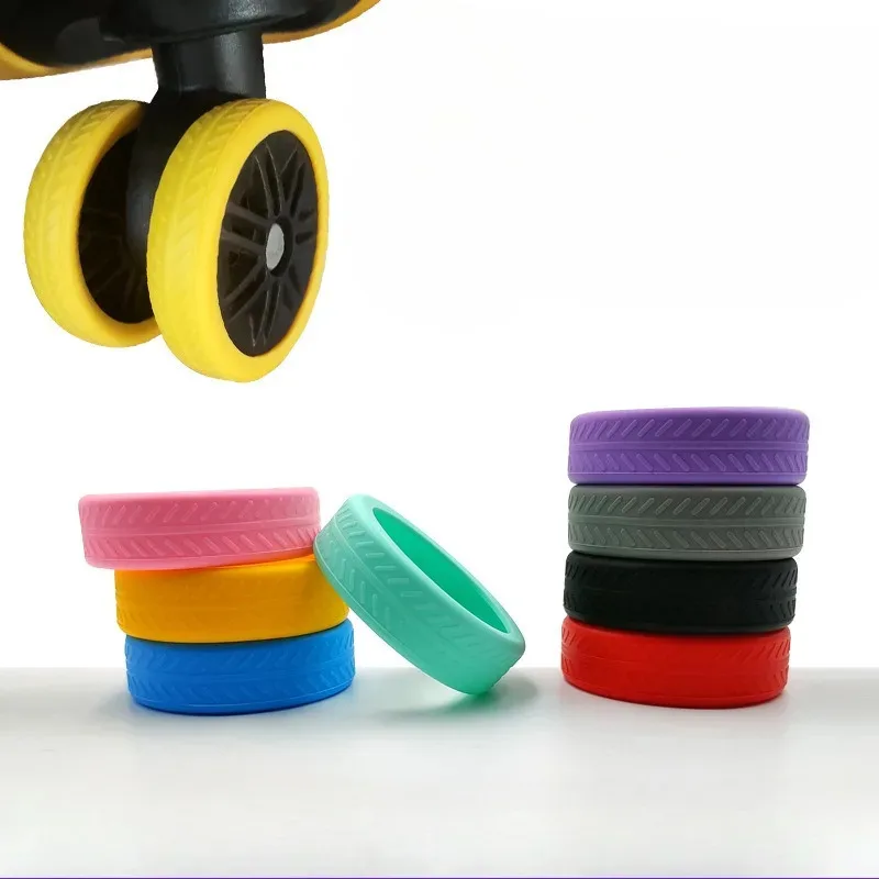 4Pcs Luggage Wheel Covers, Silent Protector Shoes for Noise Reduction & Wear Prevention, Travel Suitcase Accessories