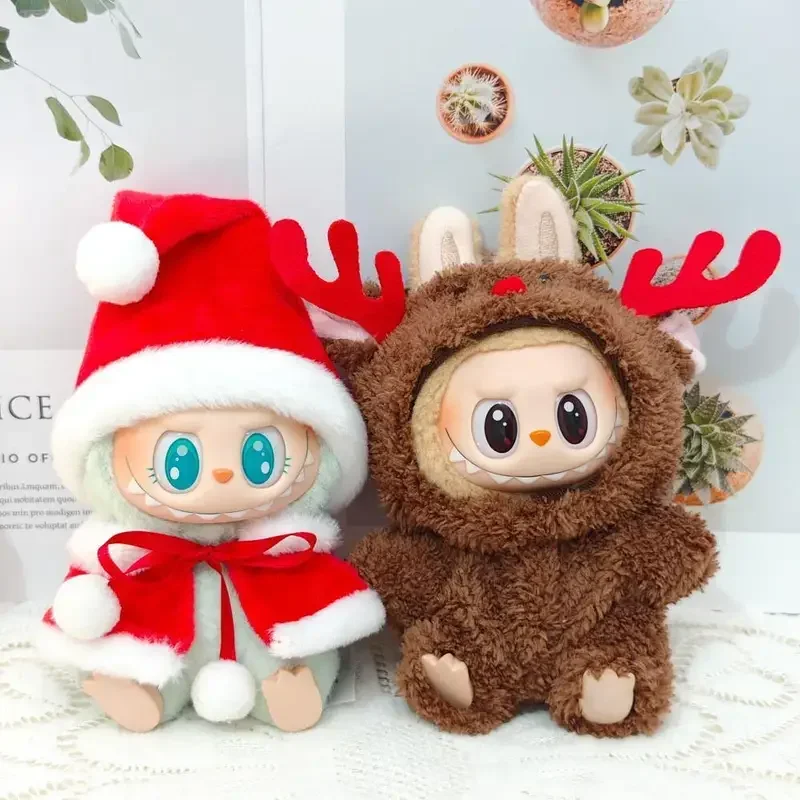 Кукольная одежда Labubu, комплект одежды для Mini Labubu Idol V1 V2, Рождественское печенье, мужской свитер, шапка, шарф, новогодний костюм для вечеринки, подарок