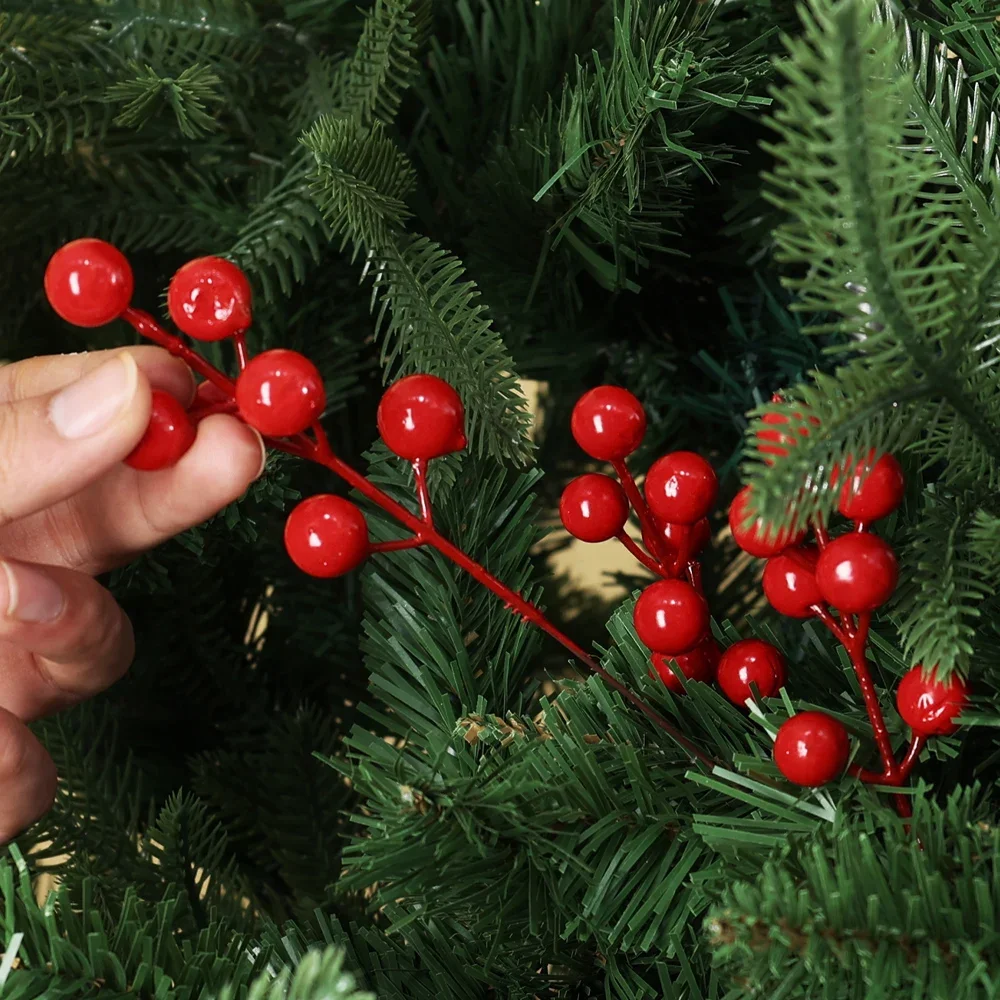 Künstliche Beeren Rot Gold Silber Gefälschte Beeren Zweig Kirsche Staubblatt Weihnachten DIY Blumenkranz Ornament Neujahr Party Dekor