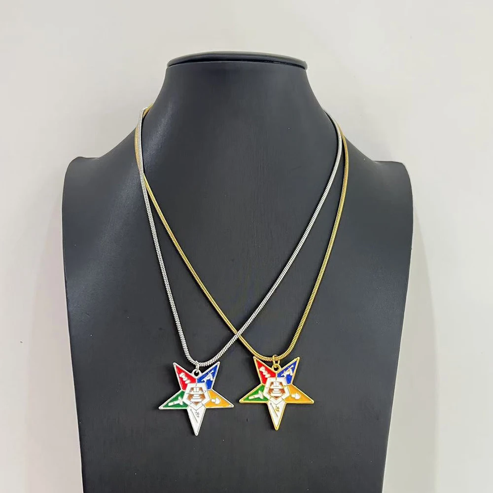2025 New Large Edition Gold and Silver Five-pointed Star Pendant OES Necklace