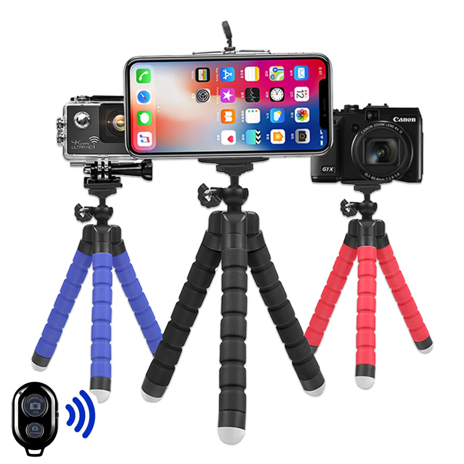 Tripé para telefone suporte da câmera móvel clipe câmera esportiva monopé suporte polvo para gopro hero 11 10 9 8 mini max tripé flexível