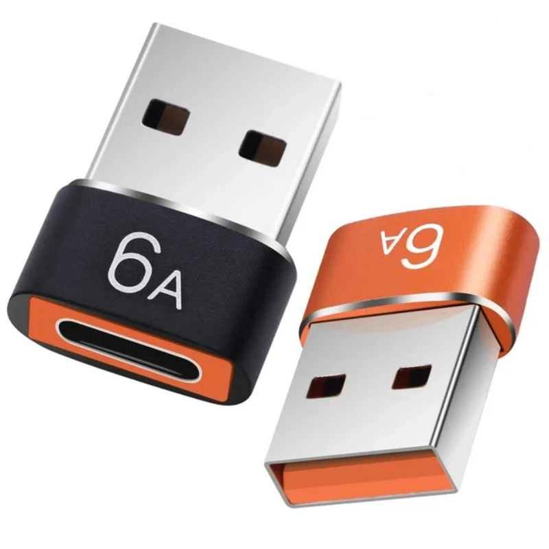 Adaptador USB a tipo C OTG 6A, convertidor de cargador USB-C macho a hembra tipo c de 120W para transferencia de datos Macbook Samsung