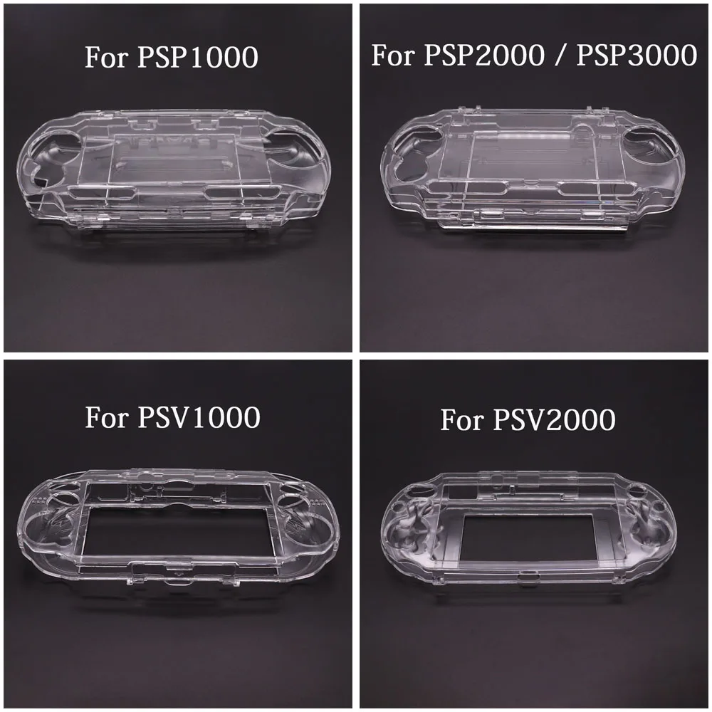 Funda protectora de cristal transparente, carcasa dura para PS Vita PSV 1000 2000 PSP Go, cubierta protectora transparente para PSP1000 2000 3000