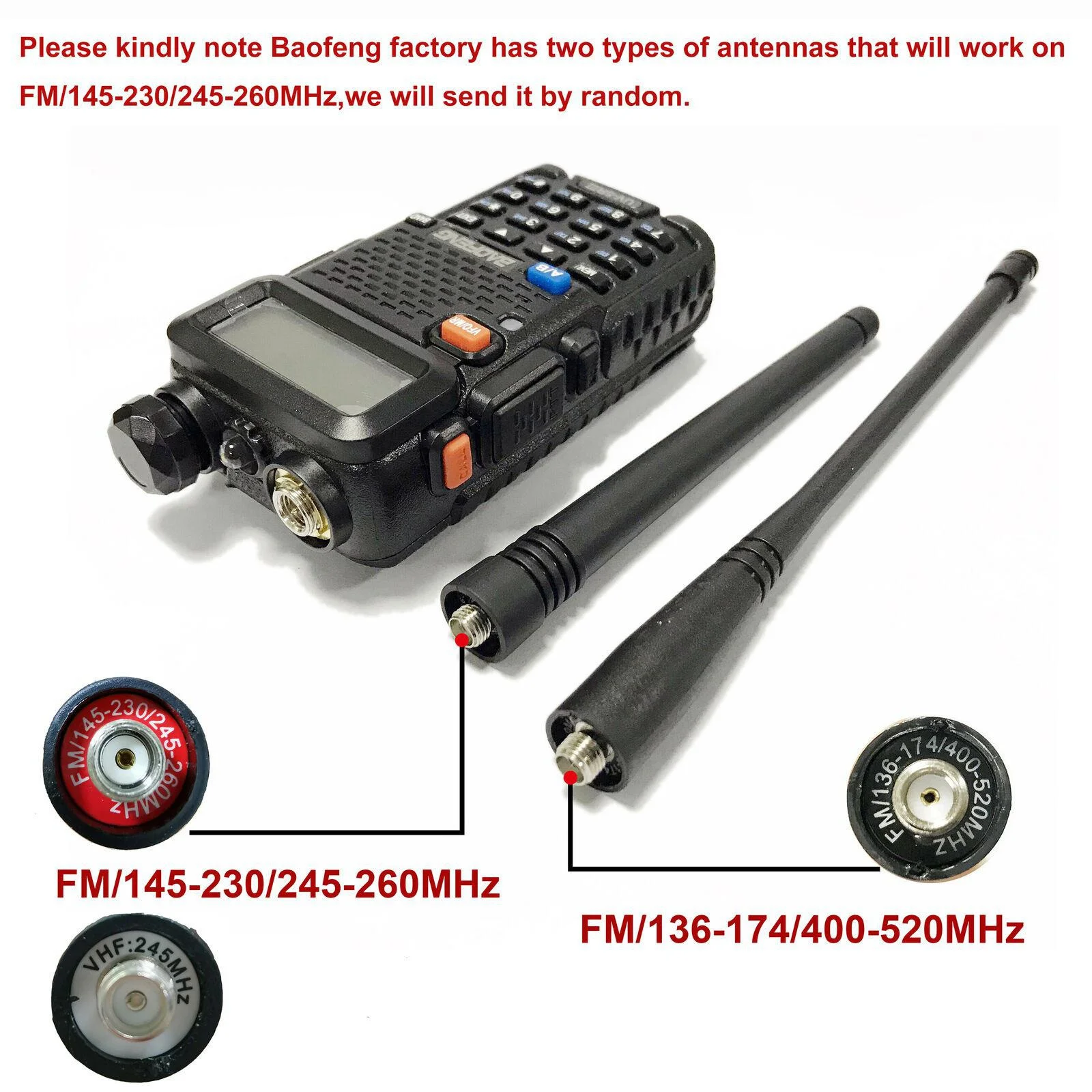 BAOFENG UV-5R III 1800mAh Tri-Band VHF/UHF Walkie Talkie portatile CB Stazione radio bidirezionale impermeabile Ricetrasmettitore HF Due antenne