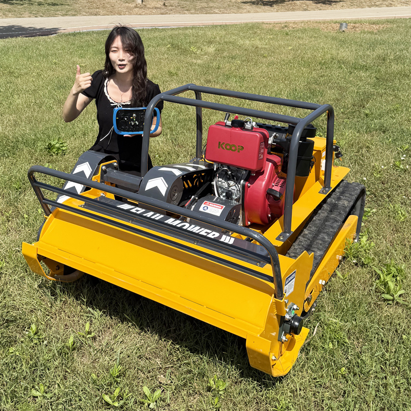 Maßgeschneiderte ferngesteuerte Mulcher- und Dreschflegelmäher-Kombination – Raupen-Design für steile Schräge und dichte Vegetation