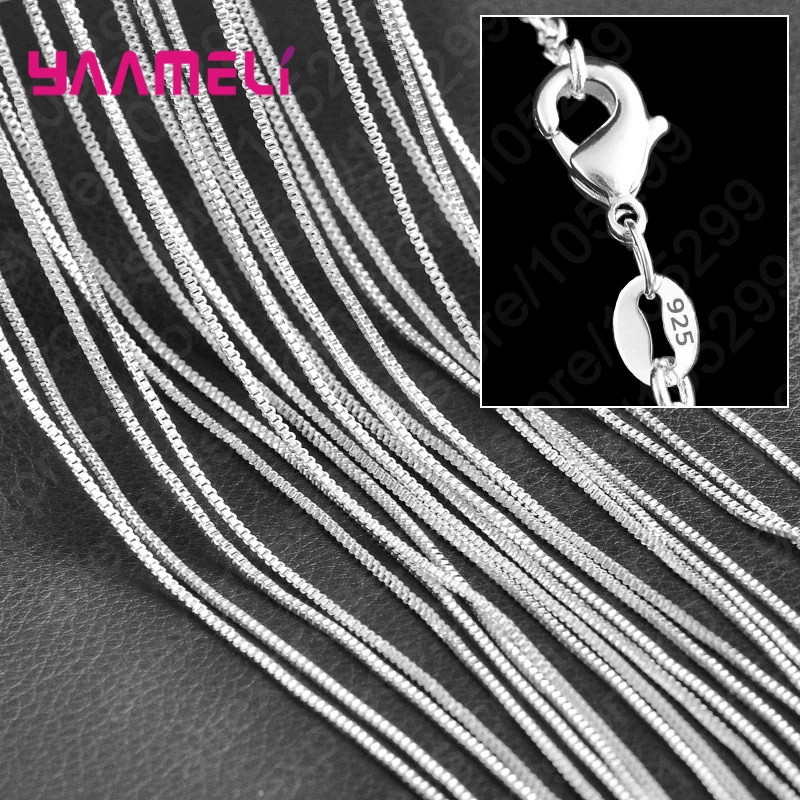 10Pcs Groothandel Pure 925 Sterling Zilveren Bedel Ketting Sieraden Met Sterke Glad Kreeft Sluitingen 16-30 inches