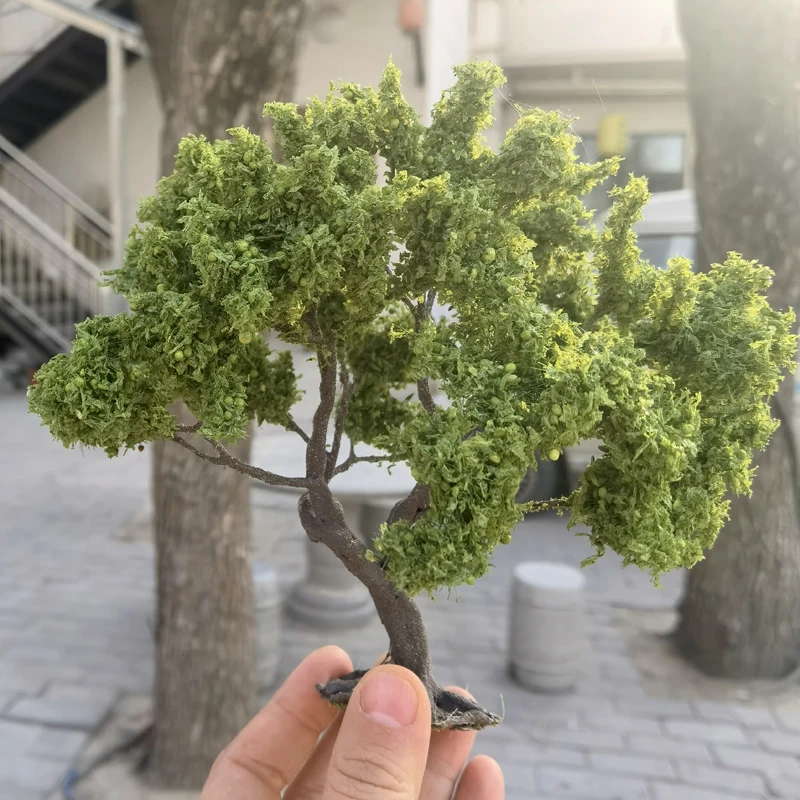 15CM Fine Model Wire Tree high quality train railroad layout Miniature Green Tree Model Landscape Military Sand Table Material