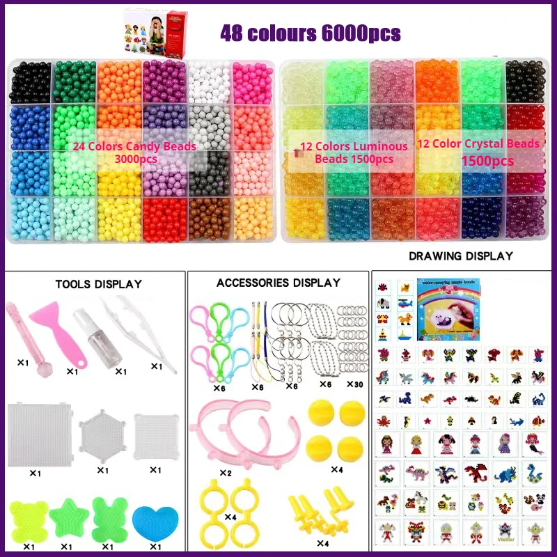 Luminous DIY สเปรย์น้ํา Magic ลูกปัดทําด้วยมือชุดของเล่นเด็กคริสตัลลูกปัดปริศนาหัตถกรรมชุดของขวัญหลากหลาย Bean ของเล่น