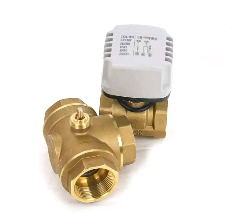 1/2" 3/4" 1" 1-1/4" 1-1/2" 3-Wege IP65 Wasserdichter motorisierter Kugelhahn 3-Draht 2 Control T/L Typ Messing Elektrischer Kugelhahn