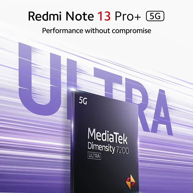 Xiaomi-Smartphone Redmi Note 13 Pro Plus, versión Global, 5G, cámara de 200MP, 120Hz, 1,5 K, pantalla curvada, 7200 Dimensity MTK, Ultra