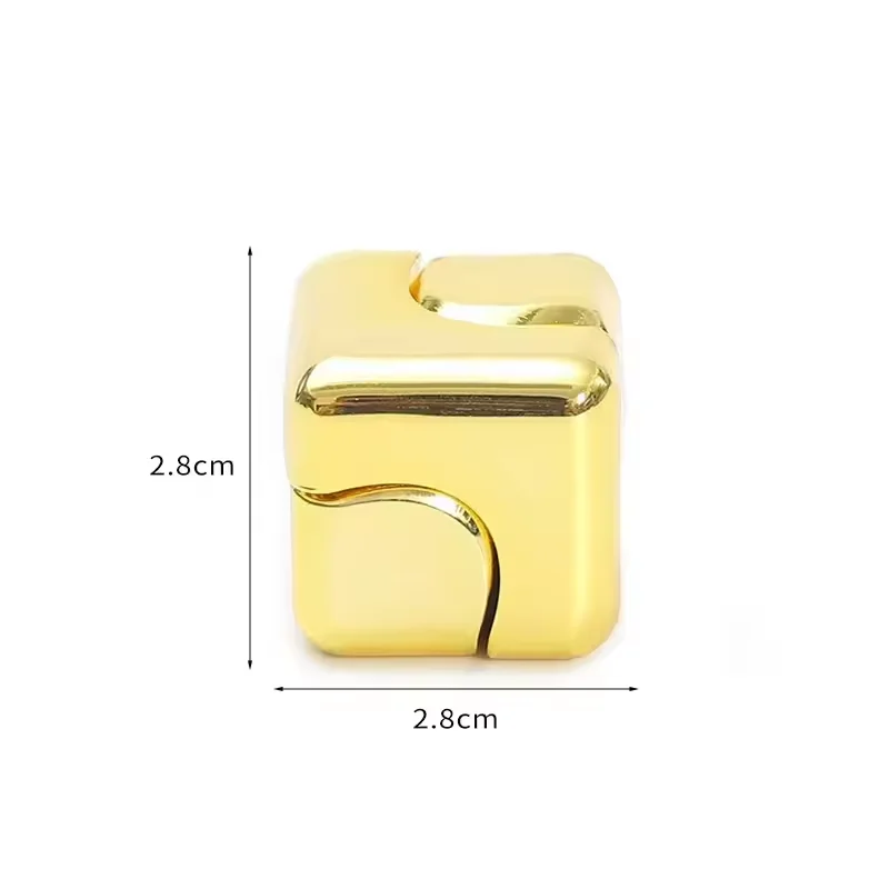 Cubo de metal girador brinquedo fidget pontas dos dedos 3d quebra-cabeça giroscópio engrenagem sensorial anti estresse alívio jogos educativos para adultos