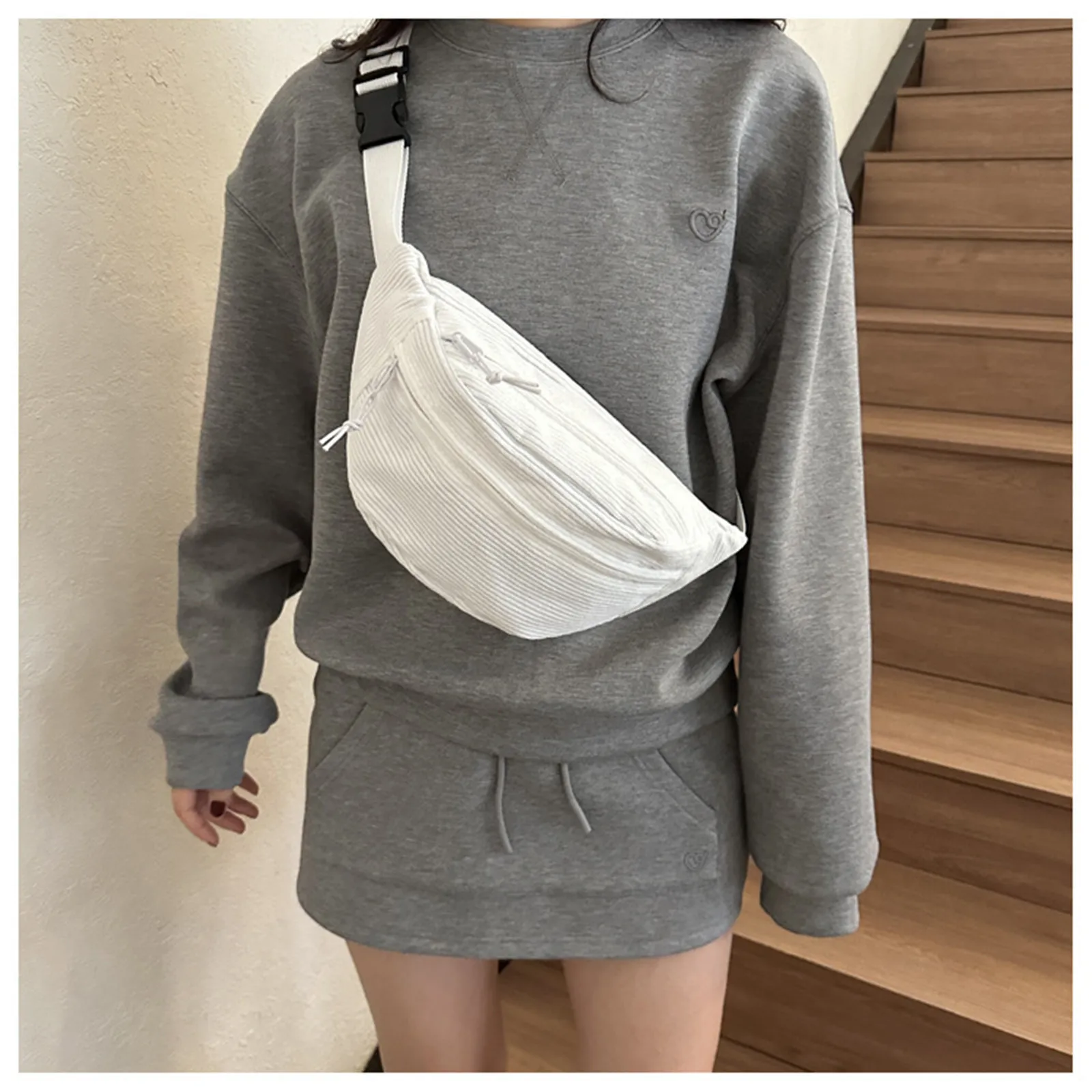 ユニセックスコーデュロイウエストバッグ,キャンバス,ショルダー,男性用,スポーツ用,電話用,トレンド2024