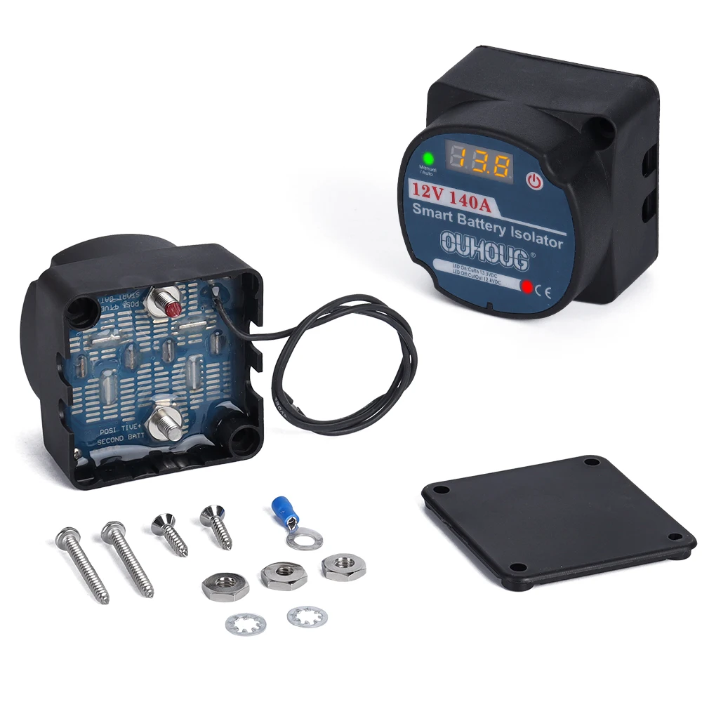 3/5/7/10M Advanced Voltage Sensitive Split Charge Relay Kit w/ Fuse Box 12V 140A For VSR Camper Van